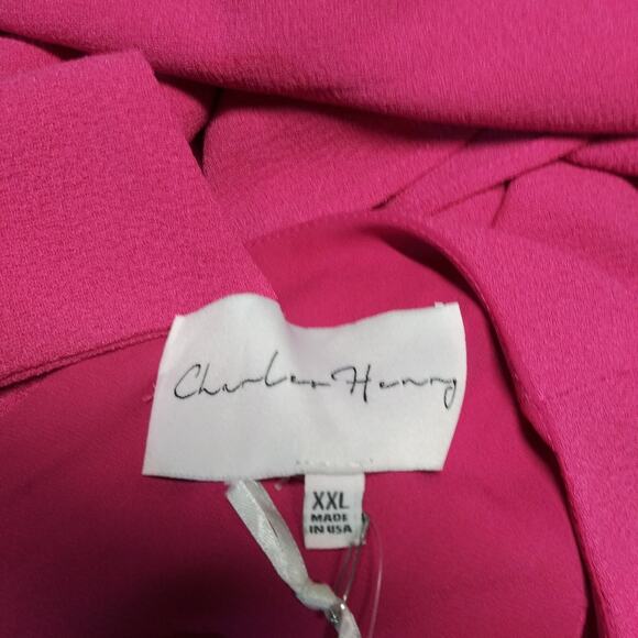 Charles Henry Magenta Sleeveless Swing Dress Bow Back Size XXL - Picture 6 of 9